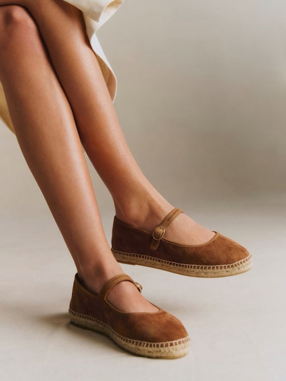 Sezane Suede Espadrille Mary Jane in Brown - Picture 5 of 5